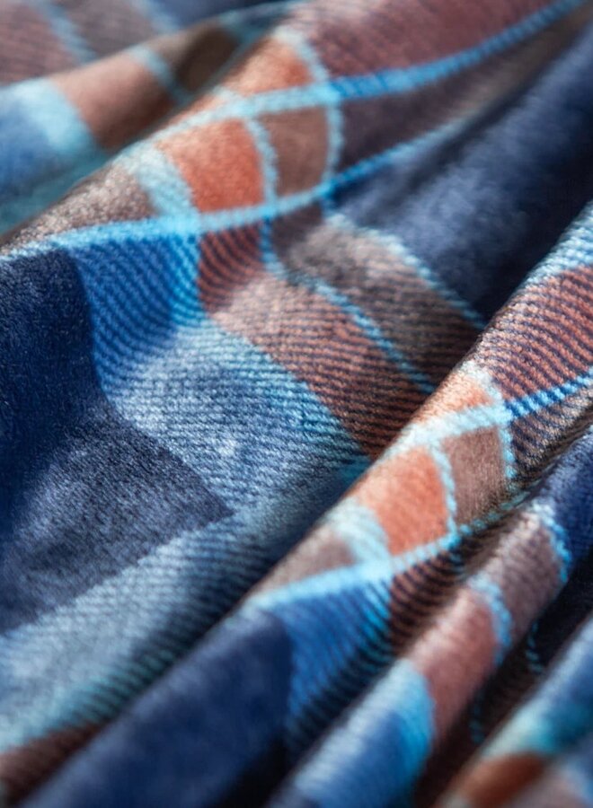 Pyjama voor heren Flanel Blauw/Bruin MNS 431