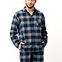 Pyjama voor heren Flanel Blauw/Bruin MNS 431