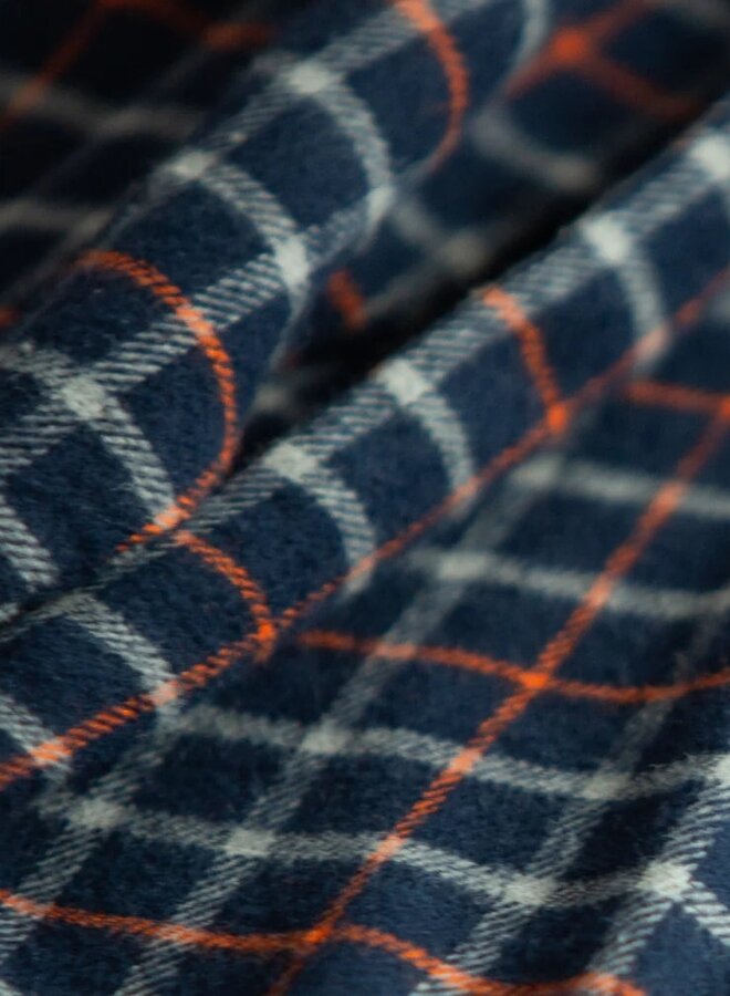 Pyjama voor heren Flanel Blauw/Oranje MNS 480