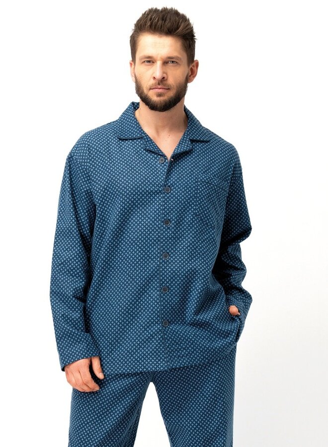 Pyjama voor heren Flanel Blauw MNS 815
