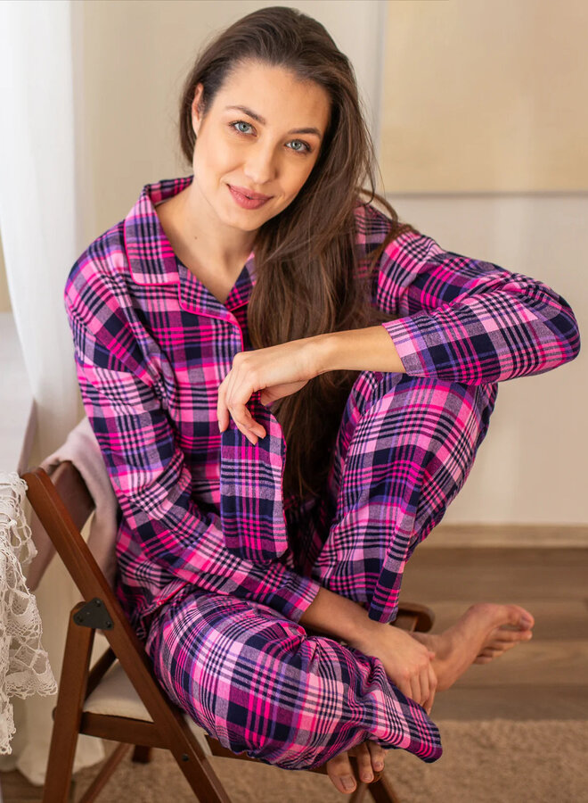 Pyjama Flanel Roze/Blauw LNS 490