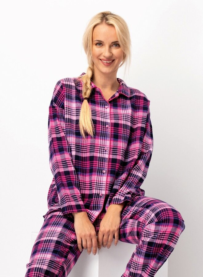 Pyjama Flanel Roze/Blauw LNS 490
