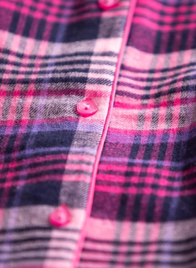 Nachthemd Flanel Roze/ Blauw LND 490