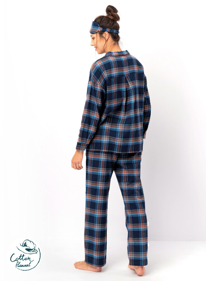 Pyjama Flanel Blauw LNS 431