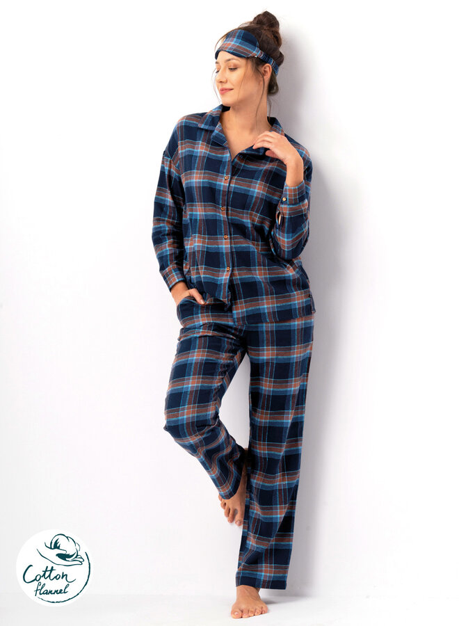 Pyjama Flanel Blauw LNS 431
