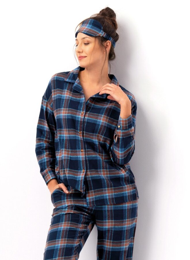 Pyjama Flanel Blauw LNS 431