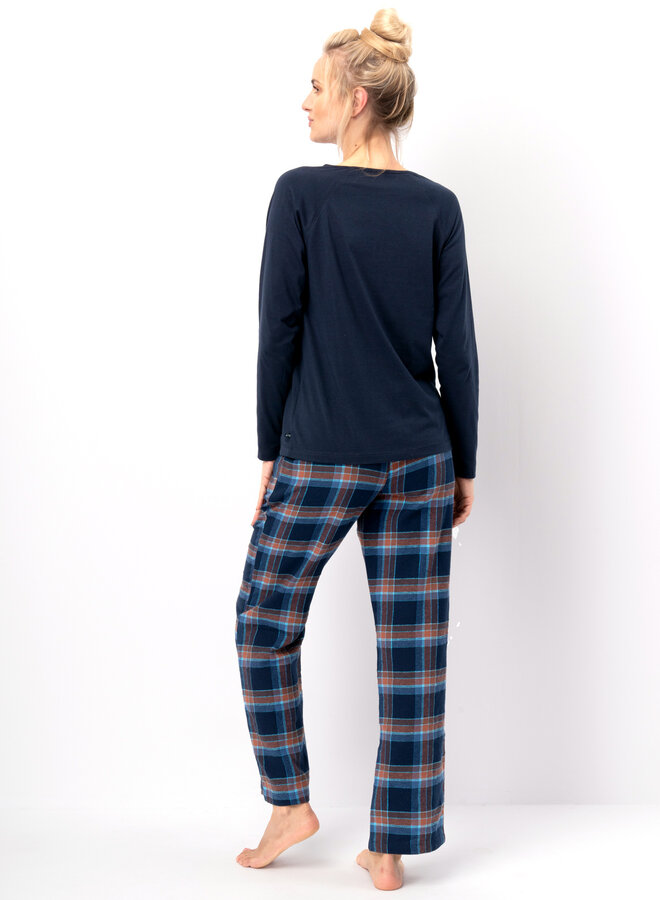 Pyjama Flanel/Katoen Blauw LNS 432