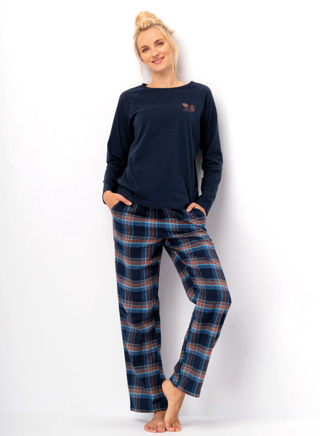 Pyjama Flanel/Katoen Blauw LNS 432