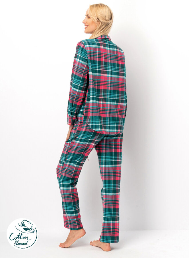 Pyjama Flanel Roze/Groen LNS 419