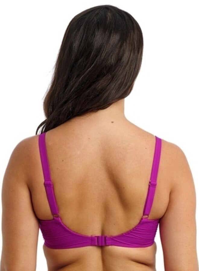 Bikini Top Beach Waves Gathered Bright Fuchsia FS502201