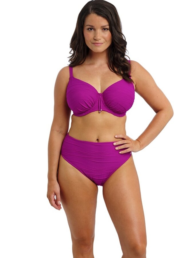 Hoge Bikini Slip Beach Waves Bright Fuchsia FS502278