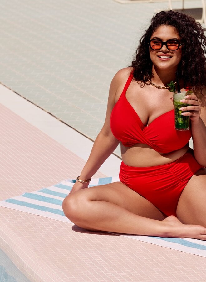 Hoge Bikini Slip Plain Sailing  Lava ES7286