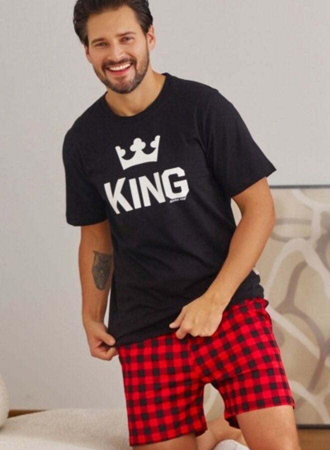 Pyjama voor heren King Zwart Kort PMB.9952