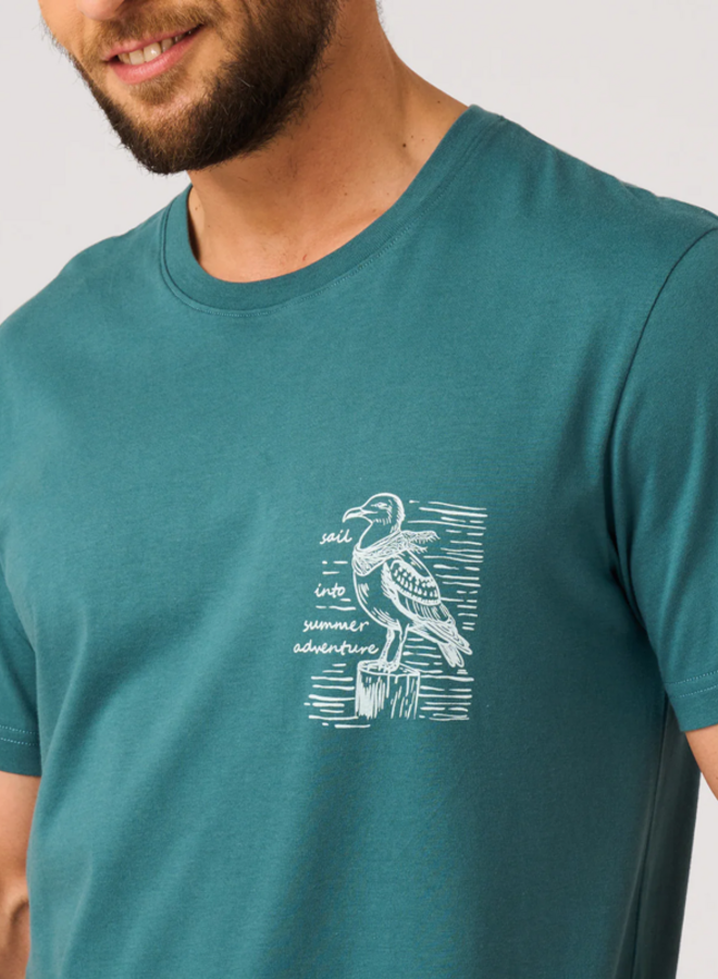 Pyjama voor heren Katoen Turquoise/Grijs MNS 741