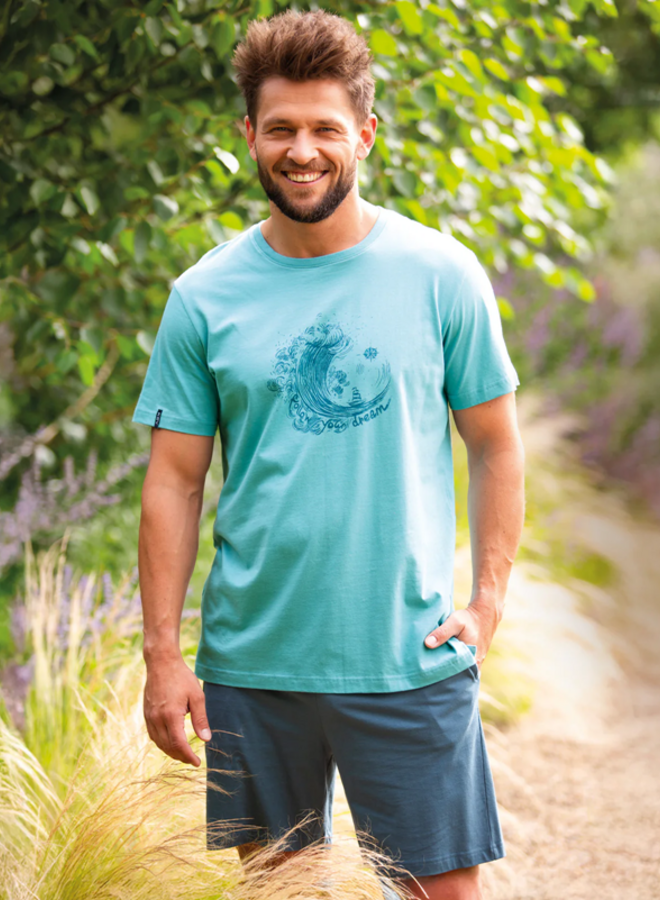 Pyjama voor heren Katoen Turquoise/Petrol MNS 738