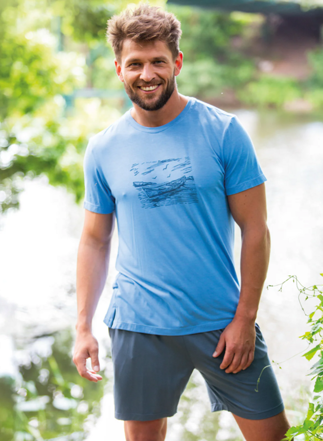 Pyjama voor heren Bamboo Blauw/Grijs MNS 737