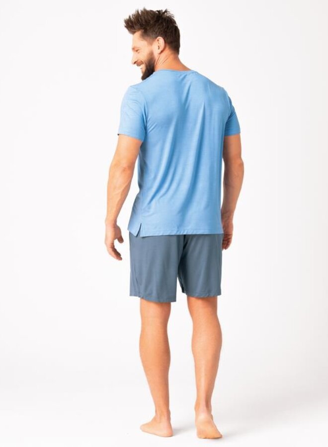 Pyjama voor heren Bamboo Blauw/Grijs MNS 737