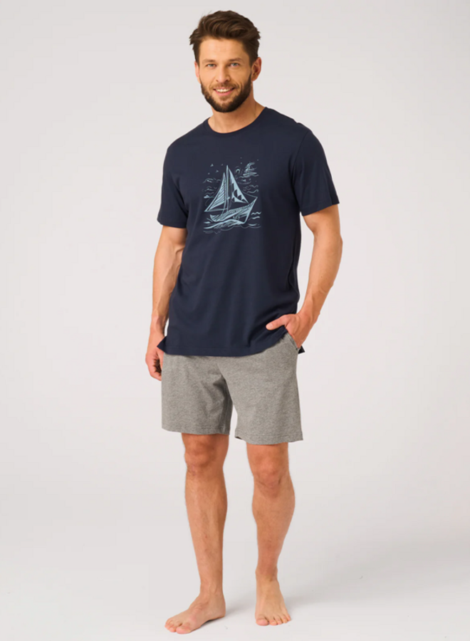 Pyjama voor heren Katoen Blauw/Grijs MNS 731