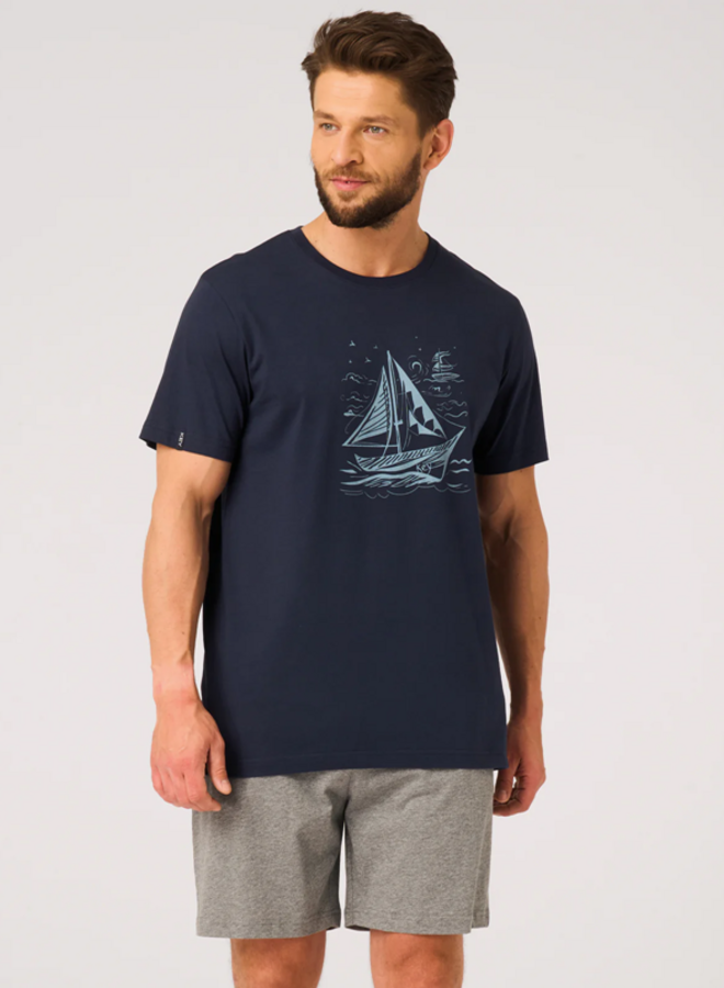 Pyjama voor heren Katoen Blauw/Grijs MNS 731