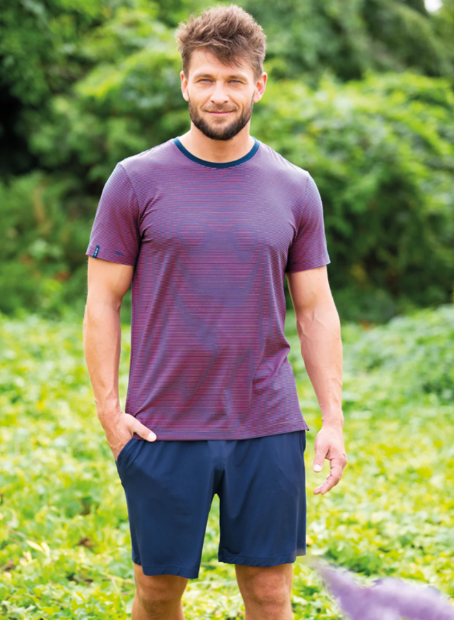 Pyjama voor heren Bamboo Rood/Blauw MNS 319