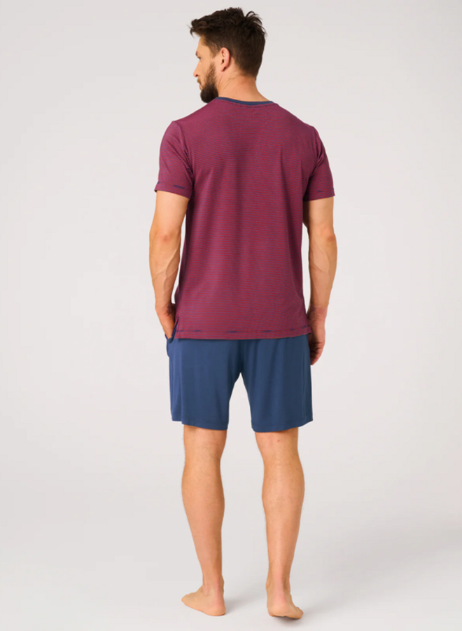 Pyjama voor heren Bamboo Rood/Blauw MNS 319