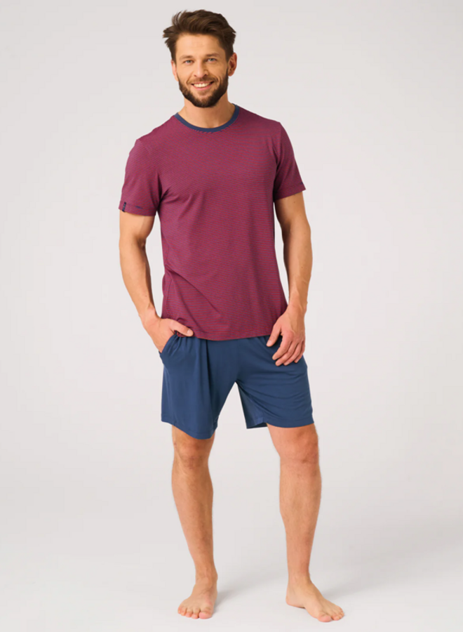 Pyjama voor heren Bamboo Rood/Blauw MNS 319