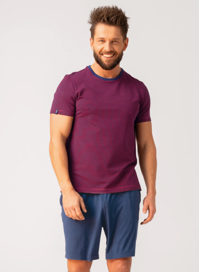 Pyjama voor heren Bamboo Rood/Blauw MNS 319