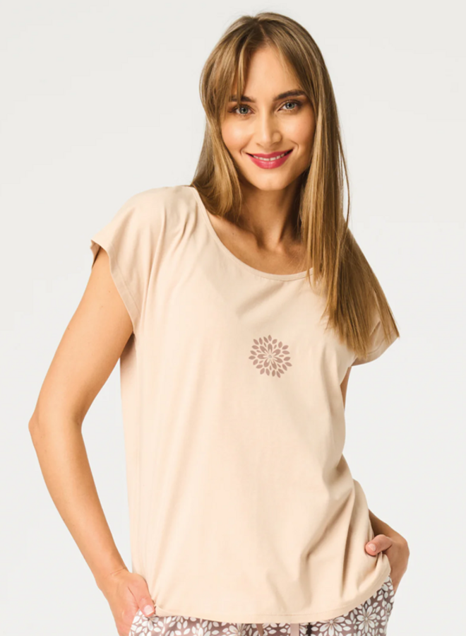 Pyjama Katoen Beige/Bruin LNS 735