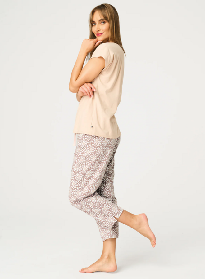 Pyjama Katoen Beige/Bruin LNS 735