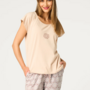 Pyjama Katoen Beige/Bruin LNS 735