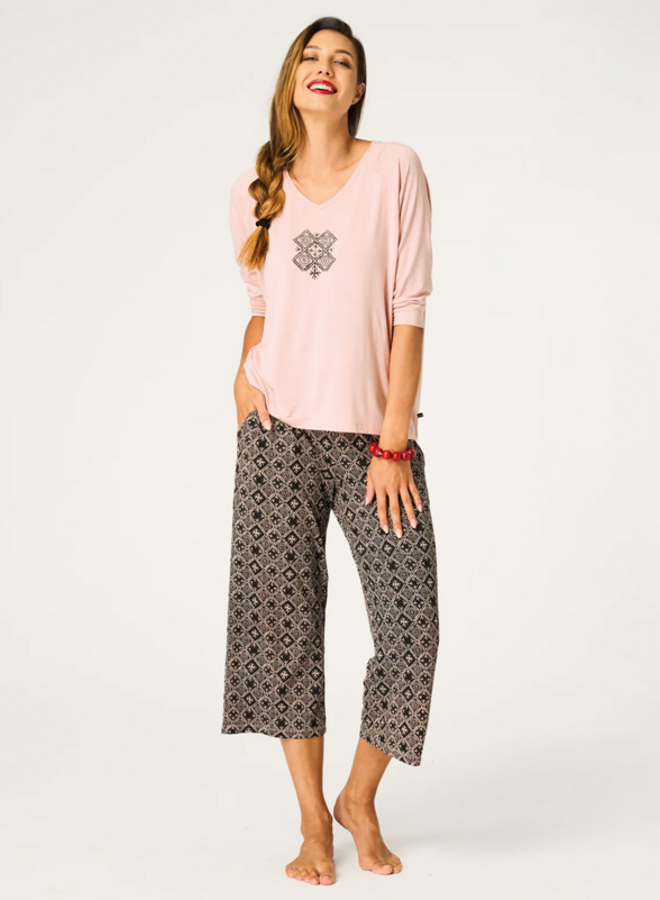 Pyjama Viscose Perzik/Bruin LNS 731