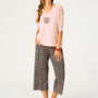 Pyjama Viscose Perzik/Bruin LNS 731