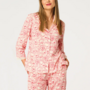Pyjama Katoen Ecru/Rood LNS 566