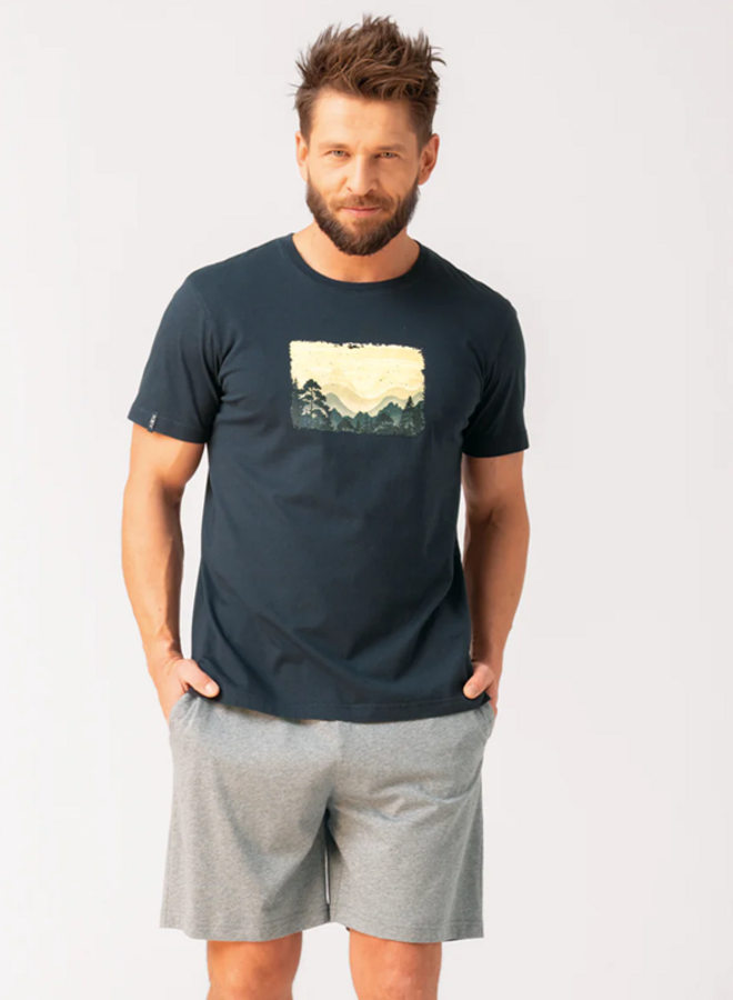 Pyjama voor heren Katoen Grafiet/Grijs MNS 637