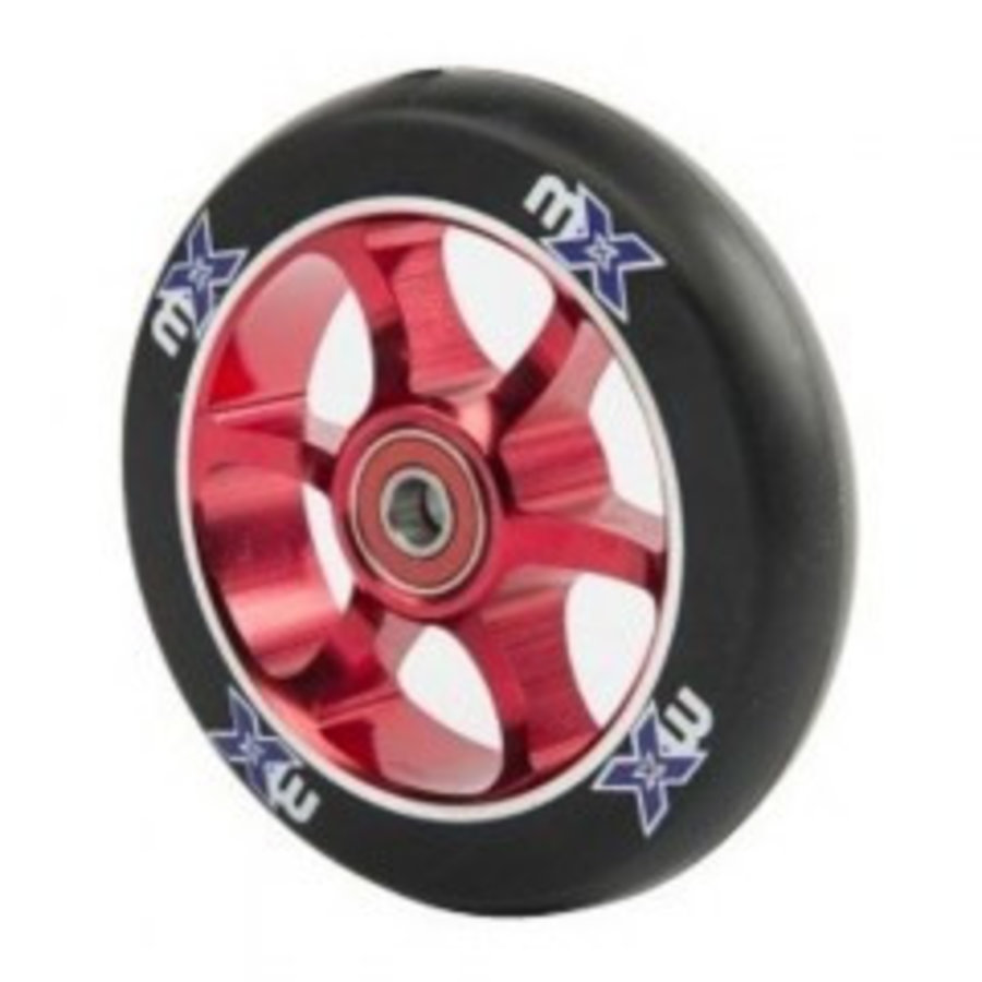 Micro MX 110mm Metal Core stuntwiel (MX1207) - zwart/rood