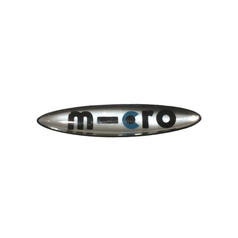 Bubbel sticker met logo - voorkant Maxi Micro -zilver - sticker010