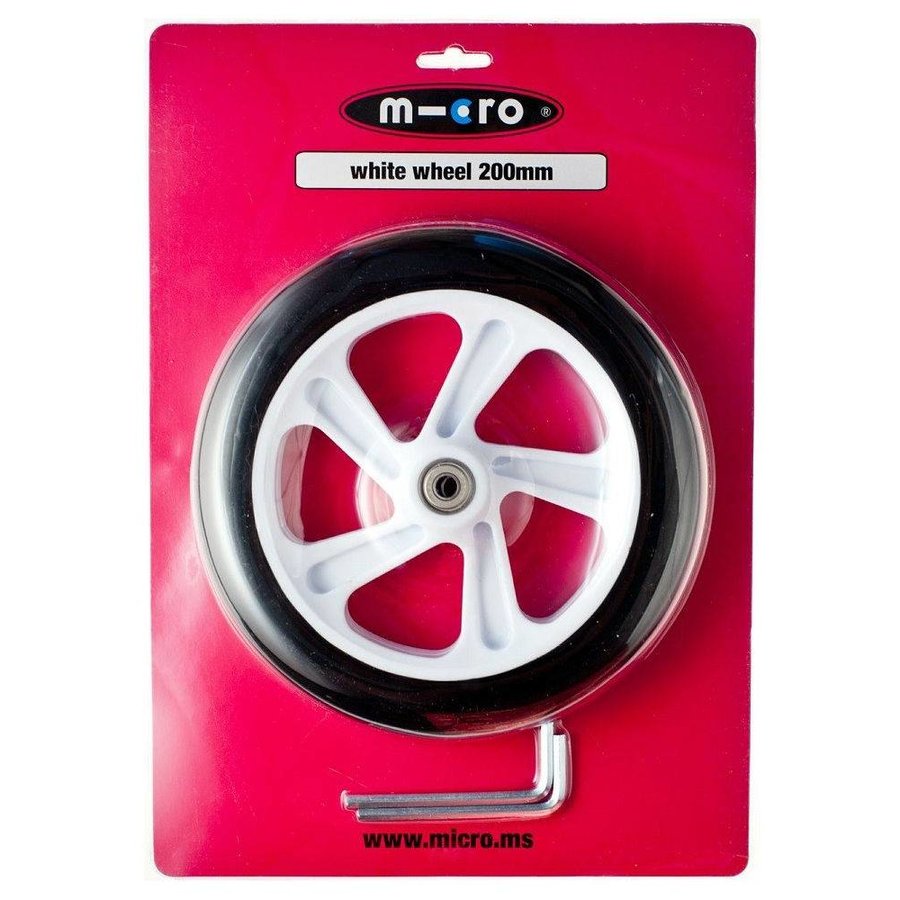 Micro wheel 200mm White (AC-5009B) no bearings