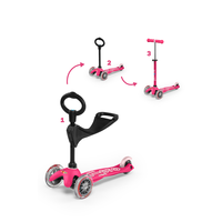 Mini Micro Deluxe - 3-wheel children's scooter - 3in1 - Pink