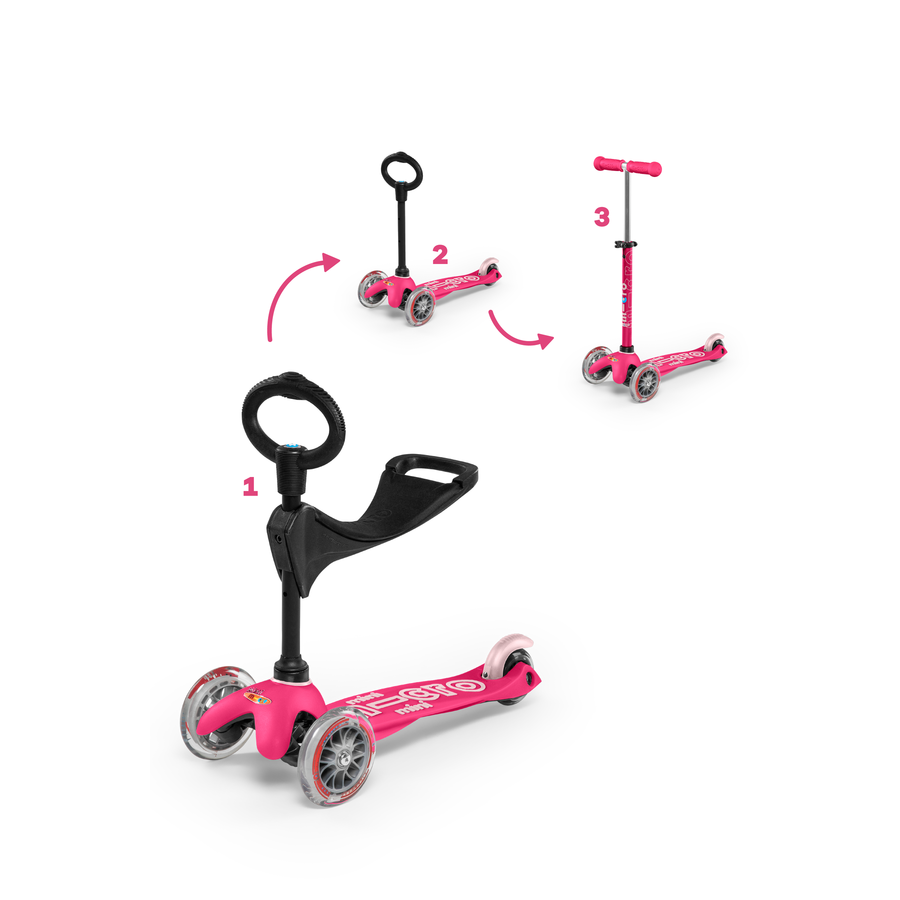 Mini Micro Deluxe - 3-wheel children's scooter - 3in1 - Pink