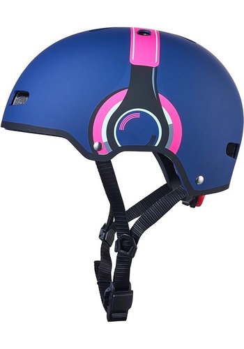 Micro Micro ABS helm Deluxe Headphones blauw/roze