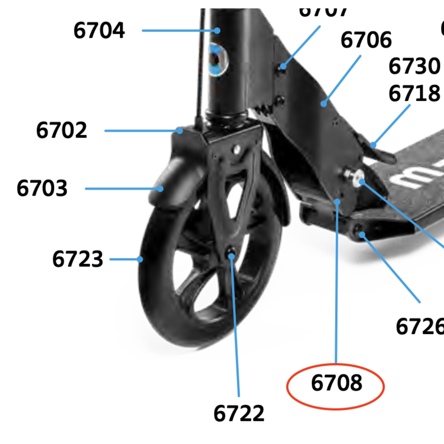 Lower bolt for holderplates Downtown scooter (6708)