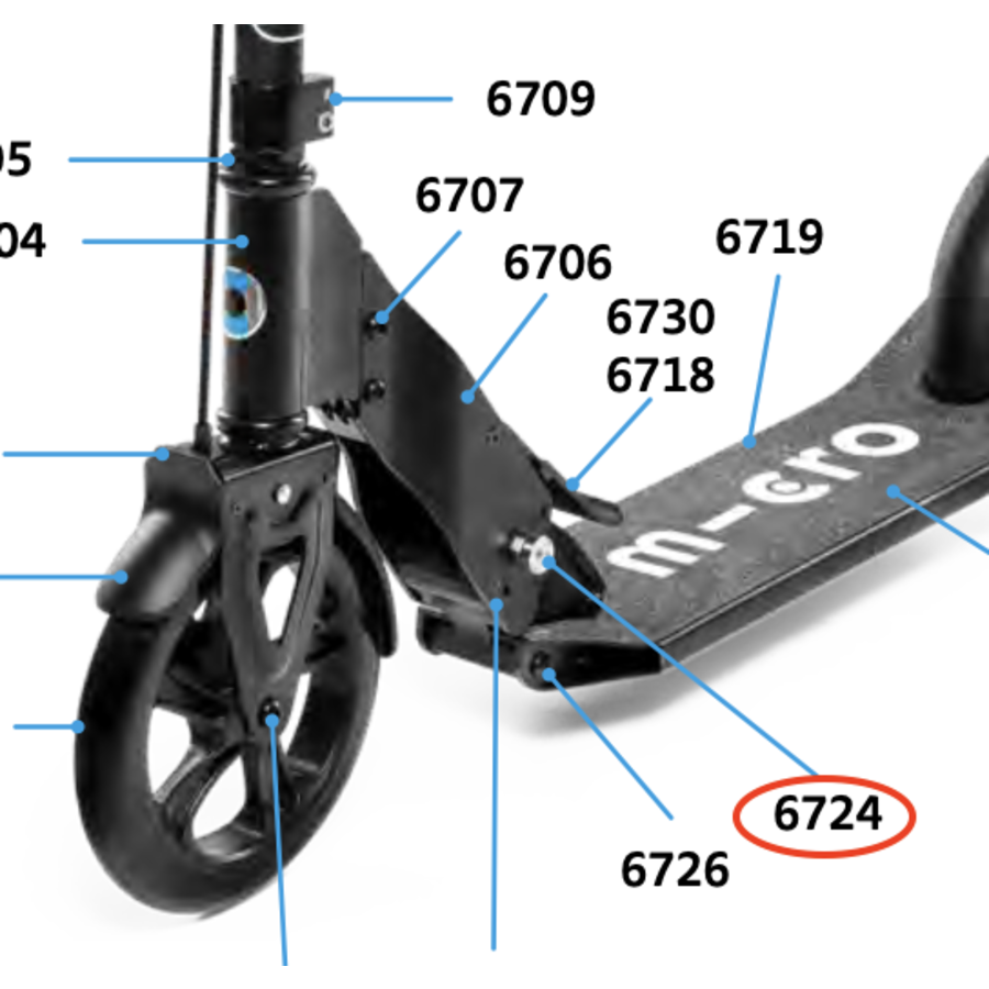 Push button folding system Micro Downtown scooter (6724)