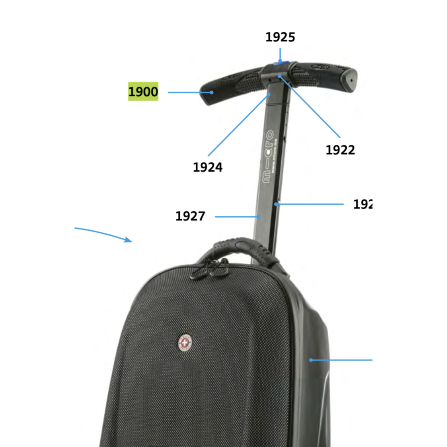 High density rubber hand grip Luggage