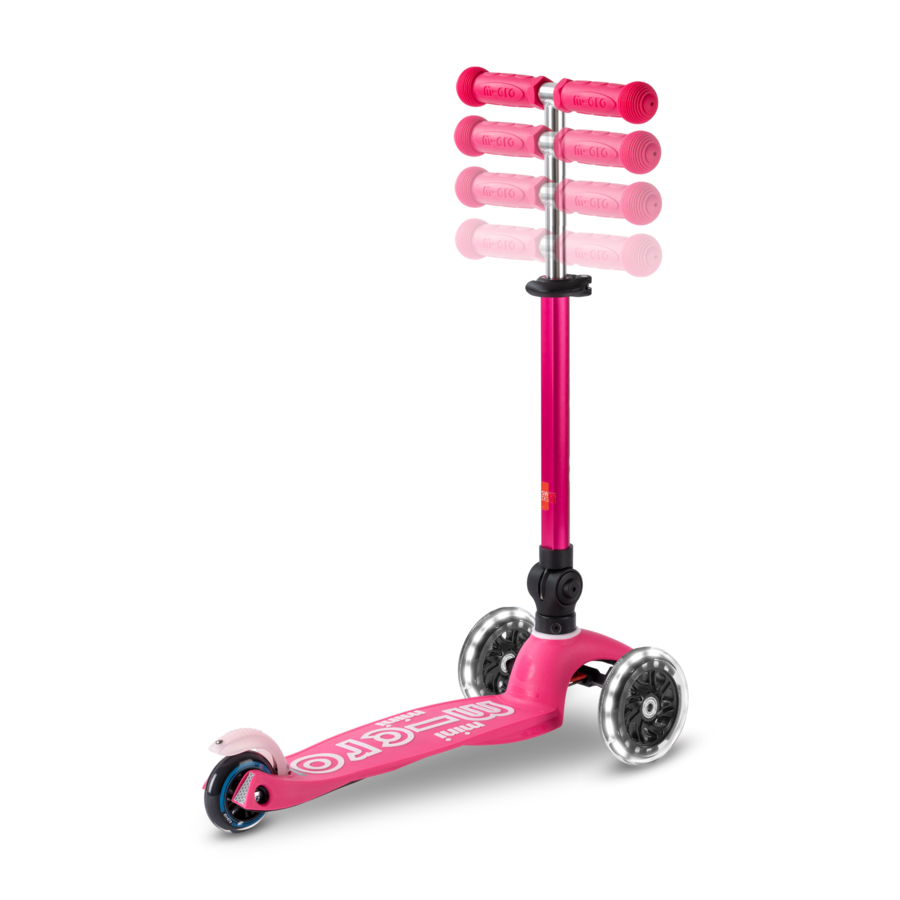 Mini Micro scooter Deluxe foldable LED - 3-wheel children's scooter - Pink