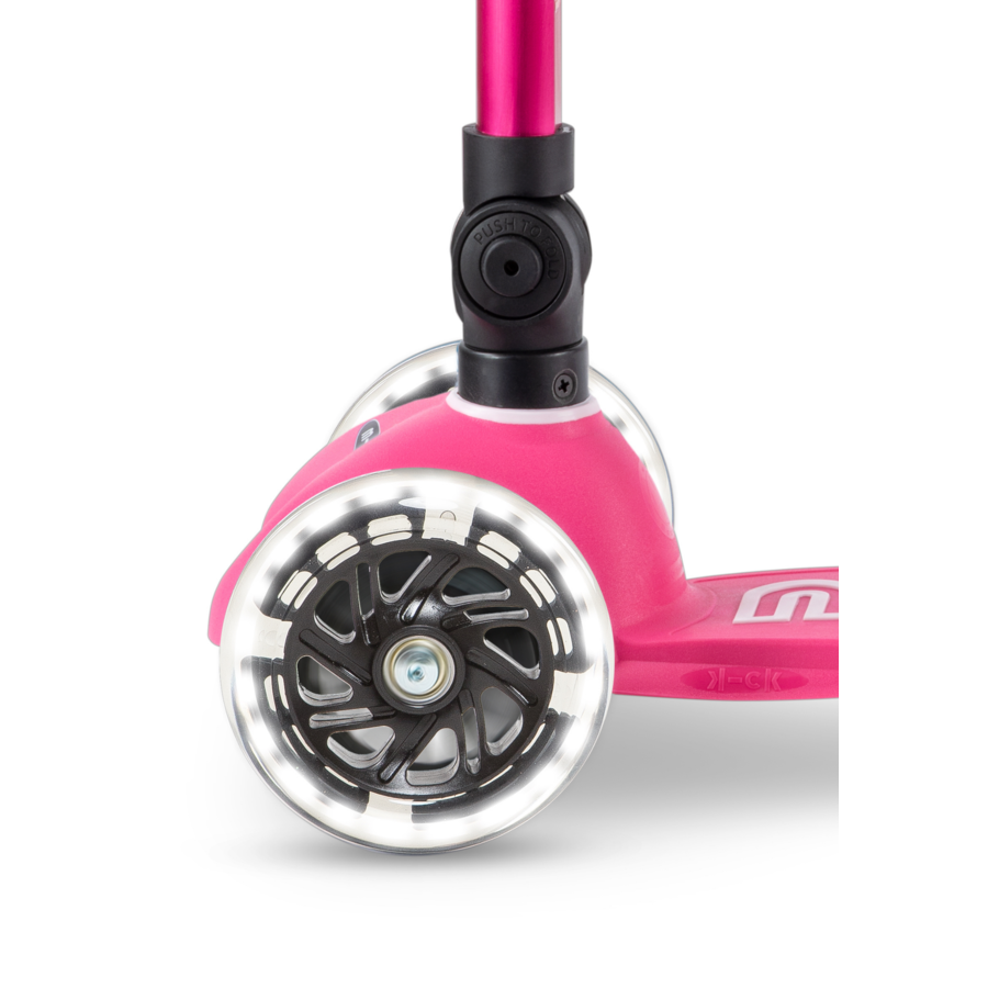 Mini Micro scooter Deluxe foldable LED - 3-wheel children's scooter - Pink