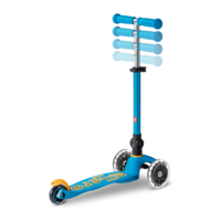 Mini Micro step Deluxe inklapbaar LED - 3-wiel kinderstep - Oceaanblauw