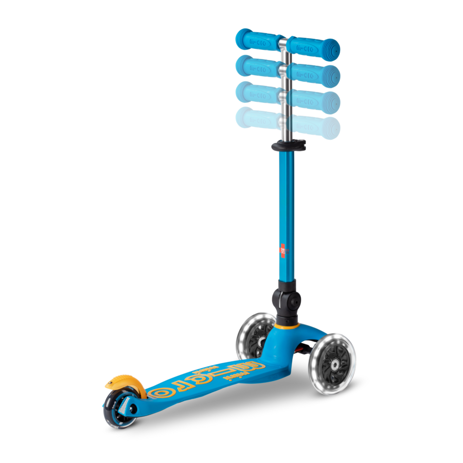 Mini Micro scooter Deluxe foldable LED - Ocean Blue