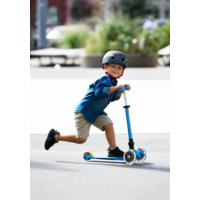 Mini Micro scooter Deluxe foldable LED - 3-wheel children's scooter - Ocean Blue