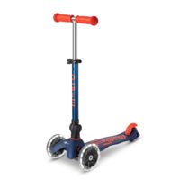 Mini Micro scooter Deluxe foldable LED - 3-wheel children's scooter - Navy Blue