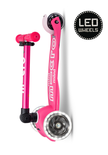 Micro Mini Micro scooter foldable LED Pink